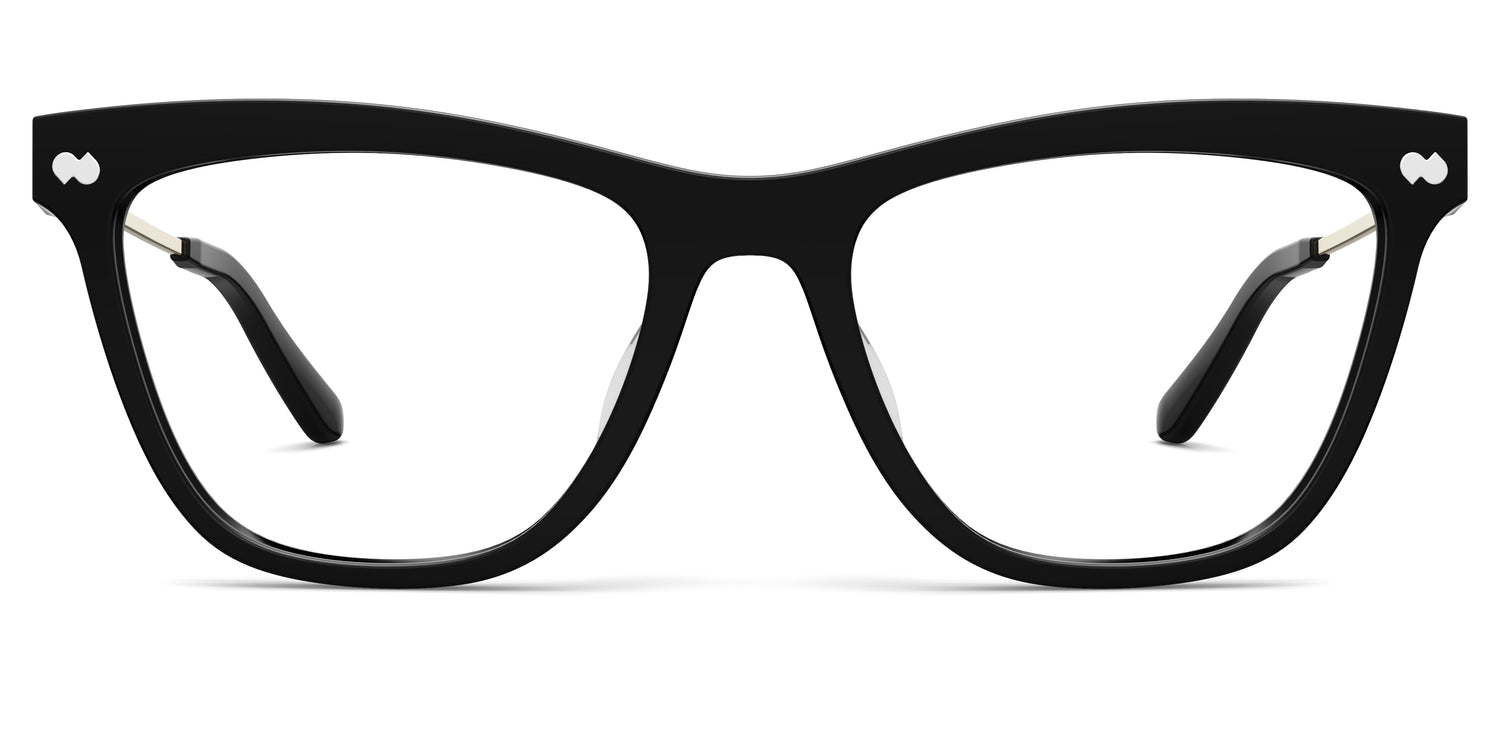 The Reese - Black Acetate Gold Metal
