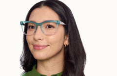 The Harper - Teal Pearlized Gradient Acetate Silver Metal - LifeStyle Thumbnail2 - Pair Eyewear