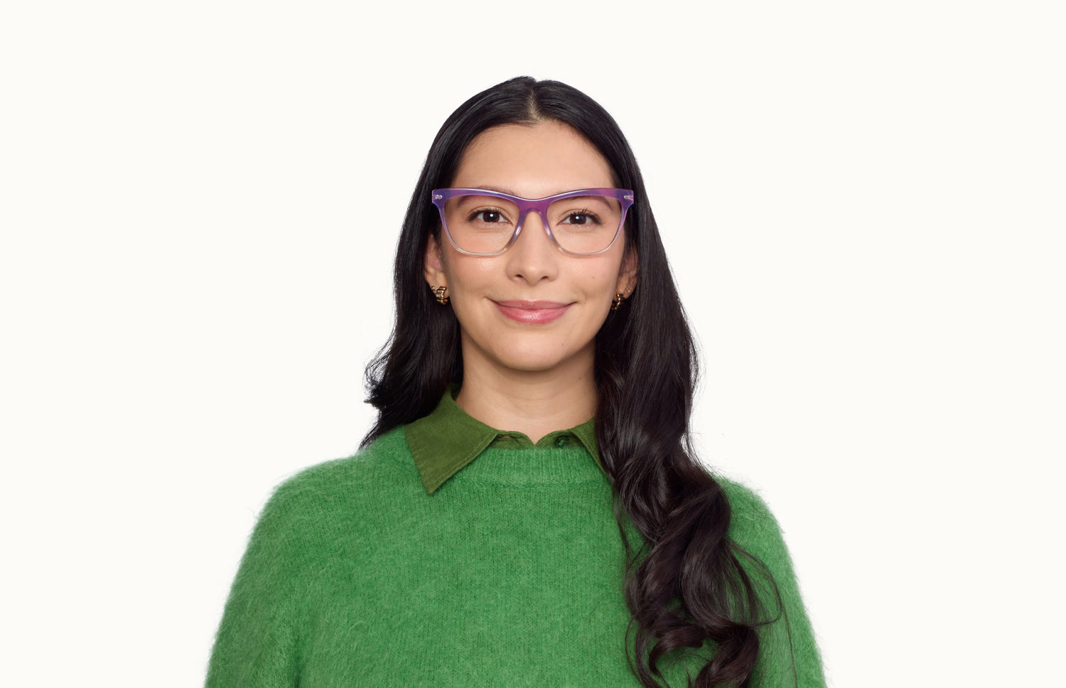 The Harper - Violet Pearlized Gradient Acetate Rose Gold Metal - LifeStyle1 - Pair Eyewear