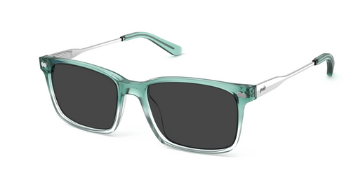 The Kirby - Teal Pearlized Gradient Acetate Silver Metal Sun - Pair Eyewear