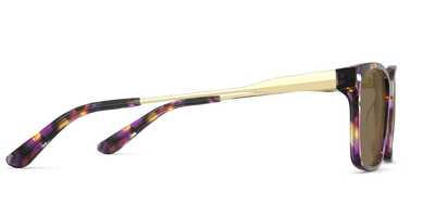 The Kirby - Purple Confetti Tortoise Acetate Gold Metal Sun - Thumbnail6 - Pair Eyewear