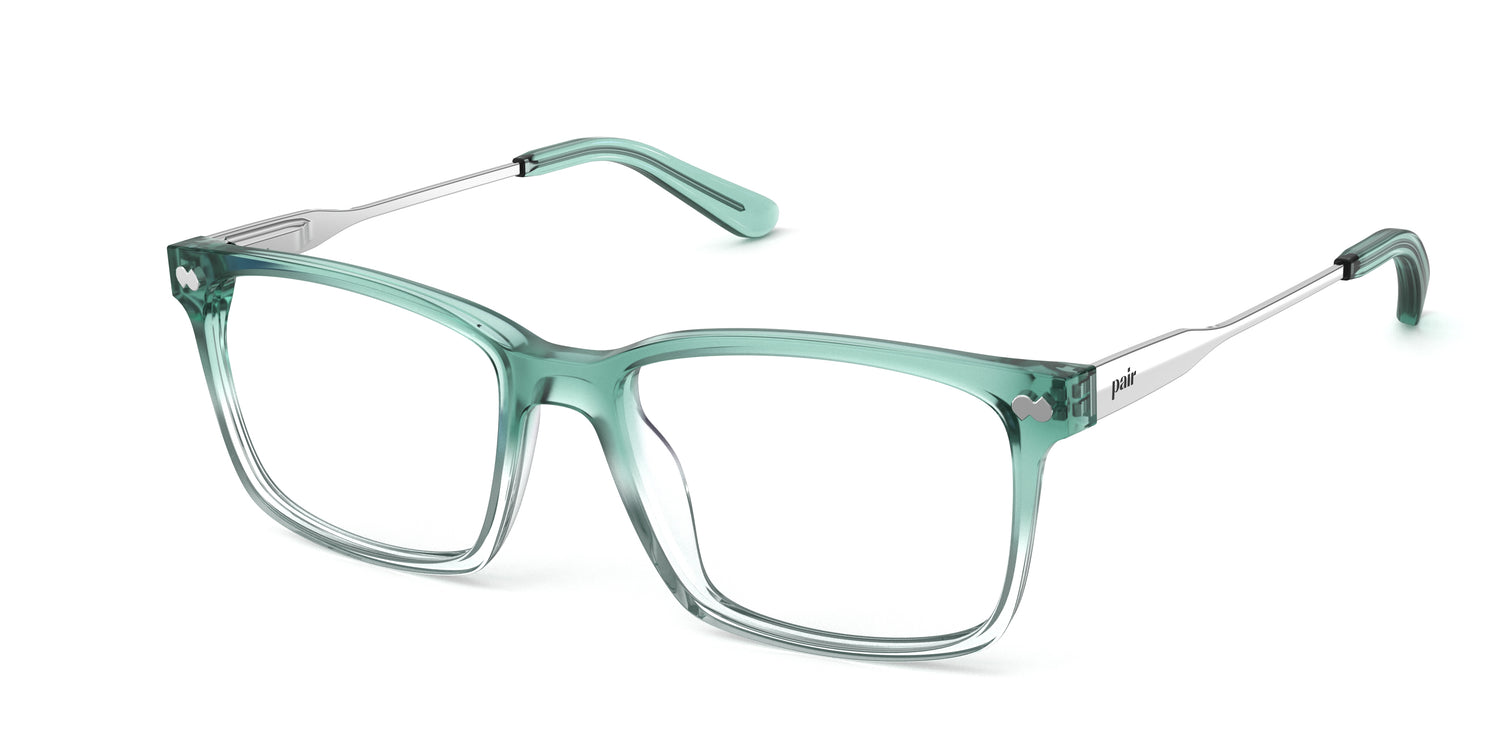 The Kirby - Teal Pearlized Gradient Acetate Silver Metal - Carousel1 - Pair Eyewear
