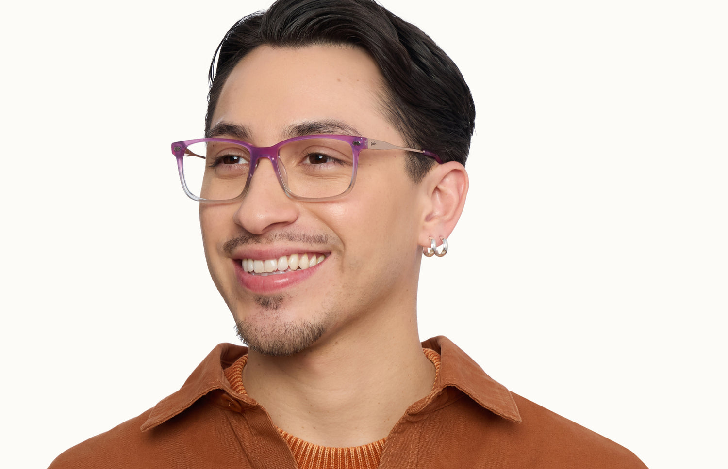 The Kirby - Violet Pearlized Gradient Acetate Rose Gold Metal - LifeStyle2 - Pair Eyewear