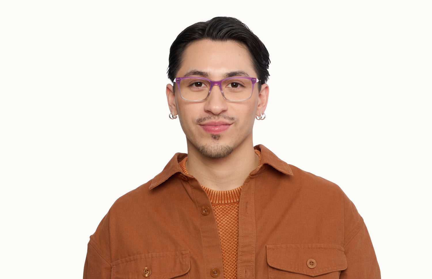 The Kirby - Violet Pearlized Gradient Acetate Rose Gold Metal - LifeStyle1 - Pair Eyewear