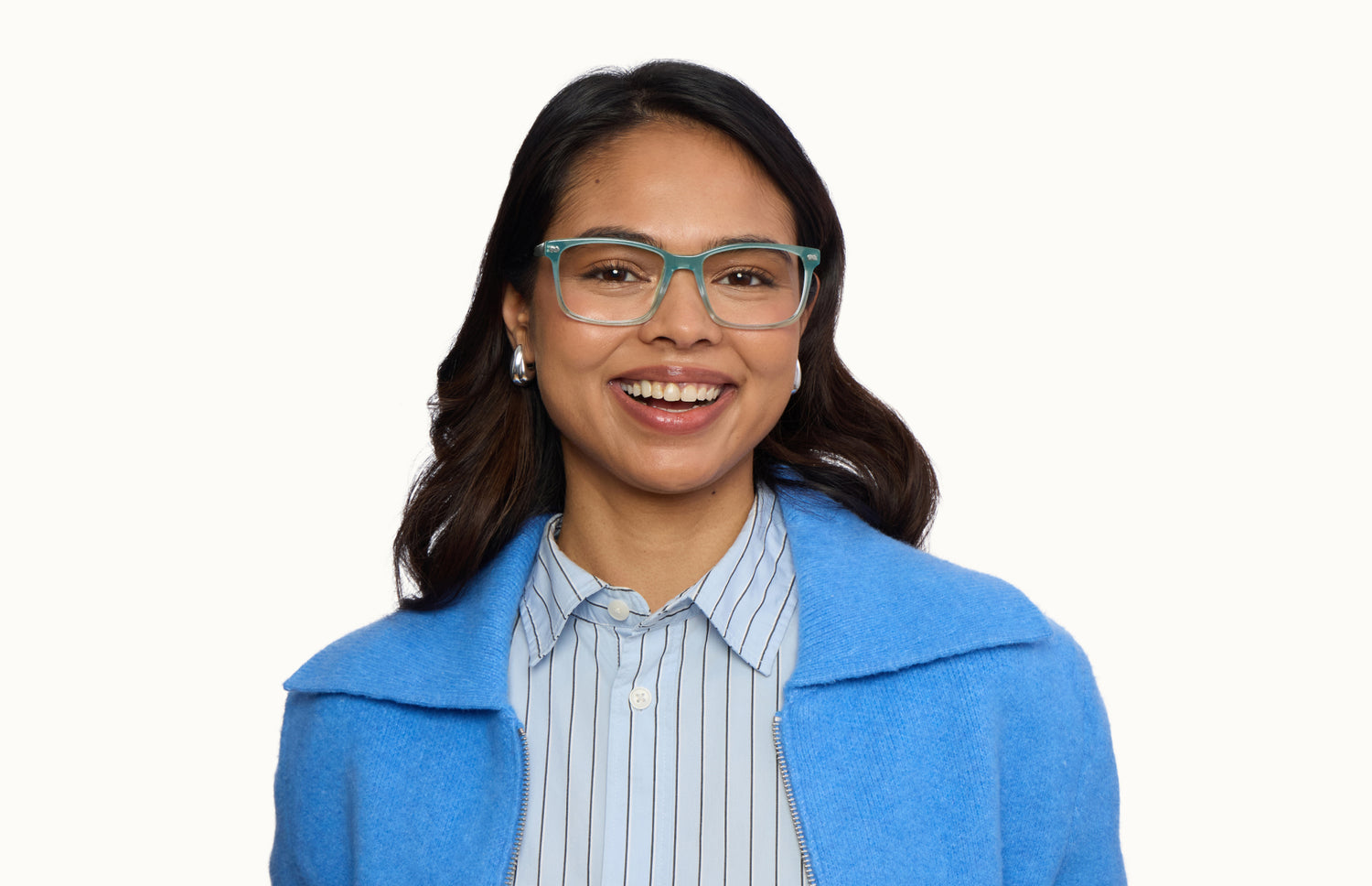 The Kirby - Teal Pearlized Gradient Acetate Silver Metal - LifeStyle1 - Pair Eyewear