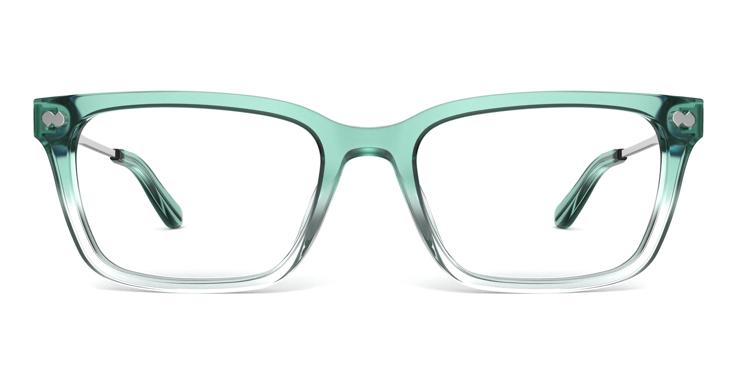 The Larkin - Teal Pearlized Gradient Acetate Silver Metal - Carousel2 - Pair Eyewear