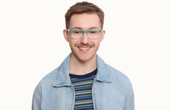 The Larkin - Teal Pearlized Gradient Acetate Silver Metal - LifeStyle Thumbnail1 - Pair Eyewear