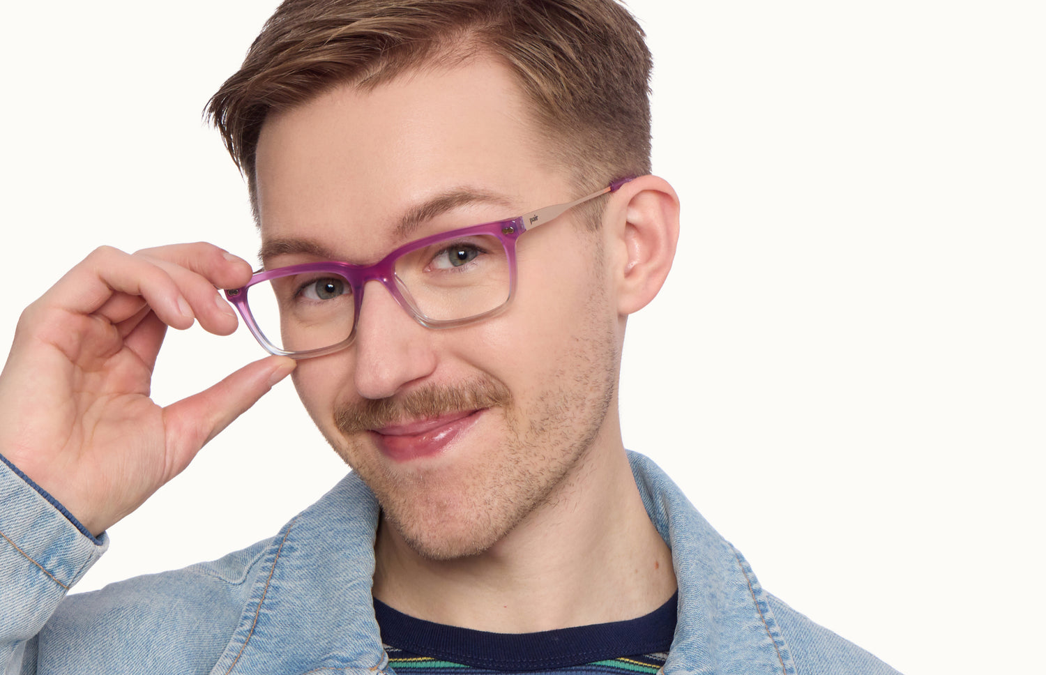 The Larkin - Violet Pearlized Gradient Acetate Rose Gold Metal - LifeStyle2 - Pair Eyewear