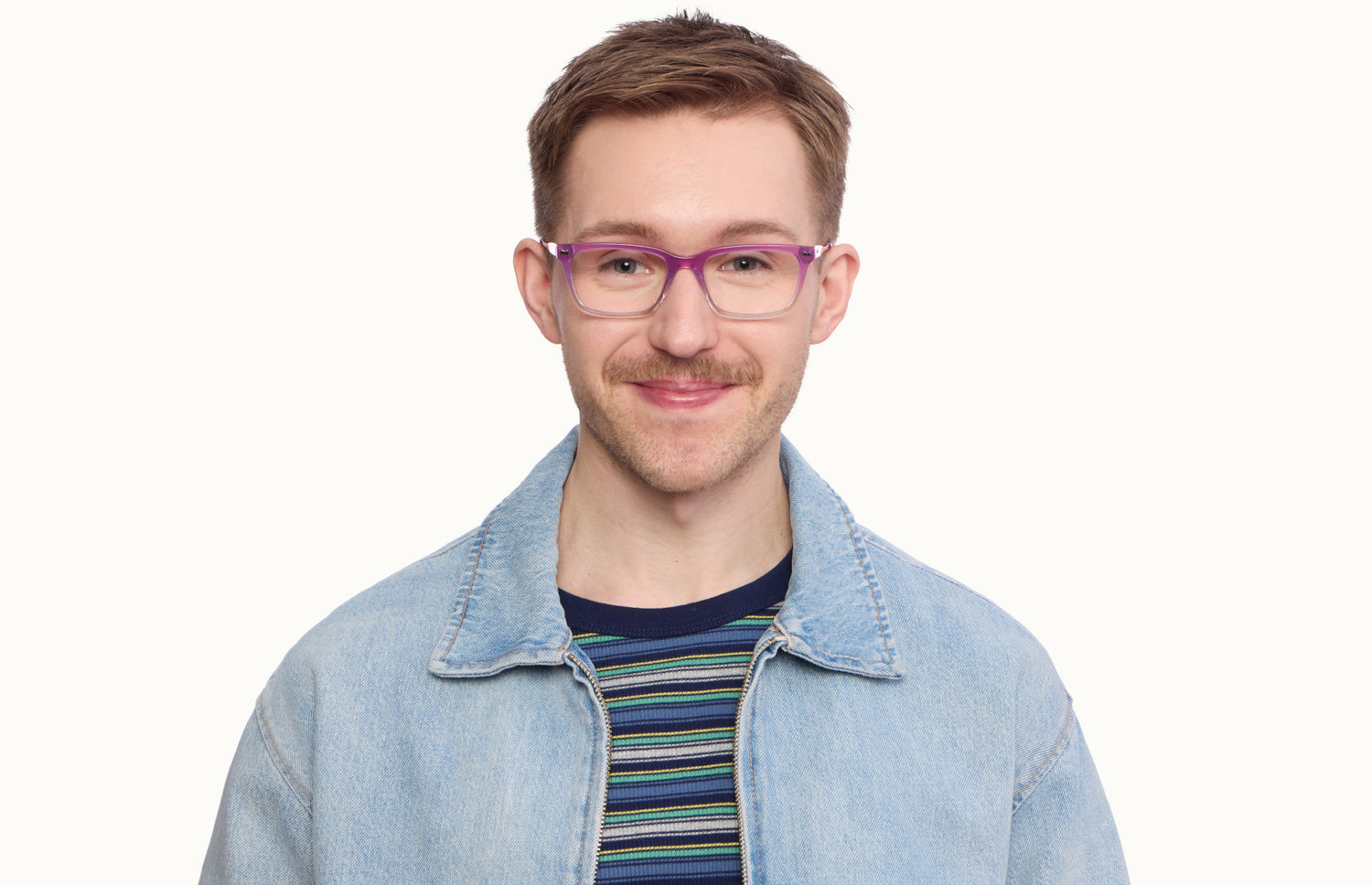 The Larkin - Violet Pearlized Gradient Acetate Rose Gold Metal - LifeStyle1 - Pair Eyewear