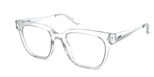 Mixed Material Crystal Clear Silver Metal