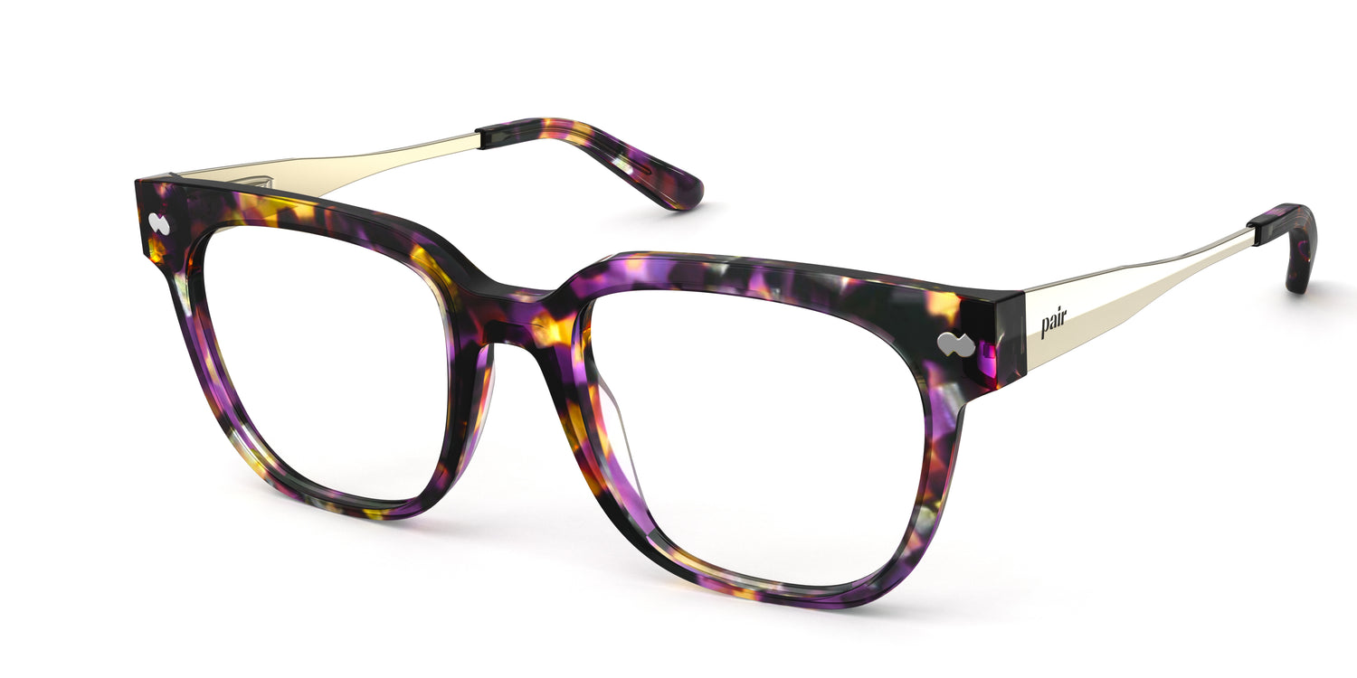 The Murphy - Purple Confetti Tortoise Acetate Gold Metal - Carousel1 - Pair Eyewear