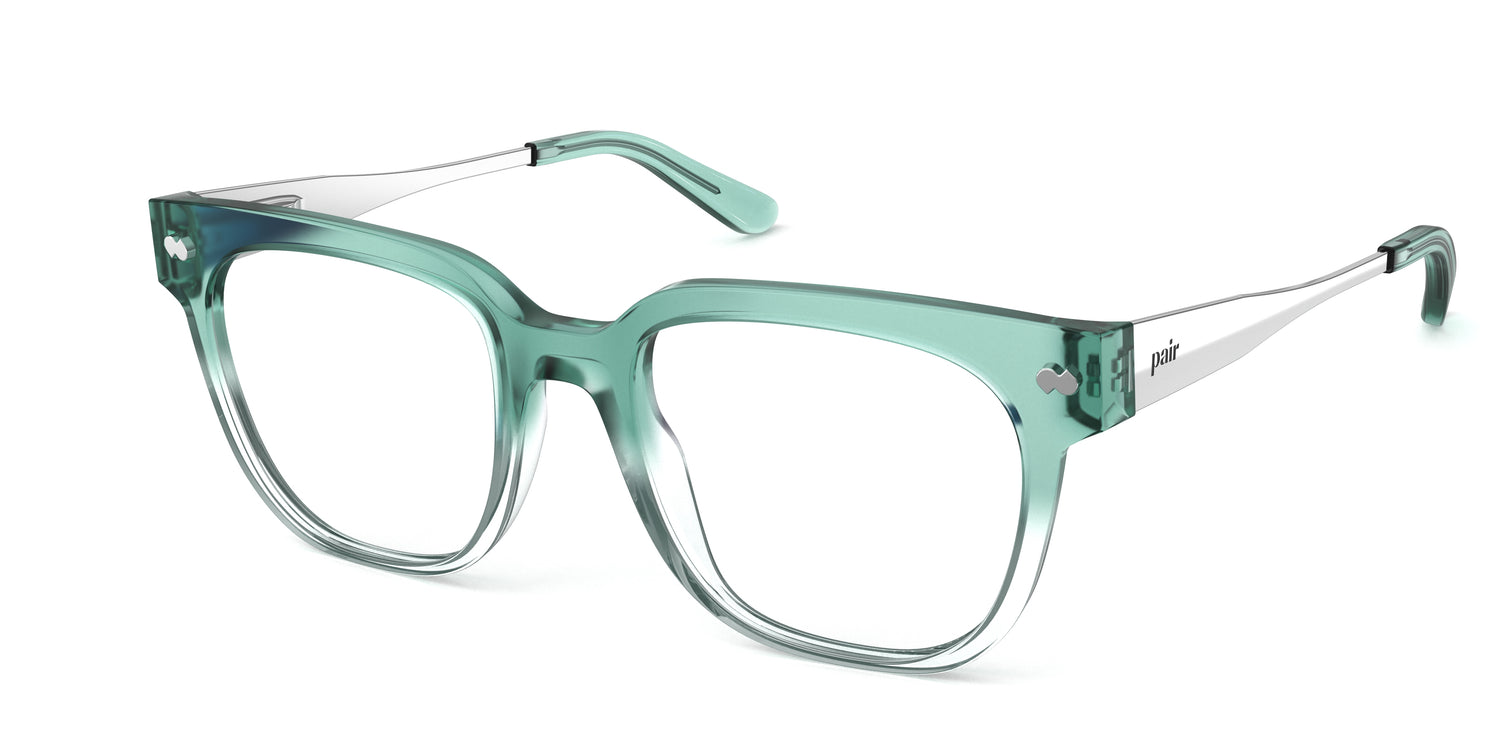 The Murphy - Teal Pearlized Gradient Acetate Silver Metal - Carousel1 - Pair Eyewear