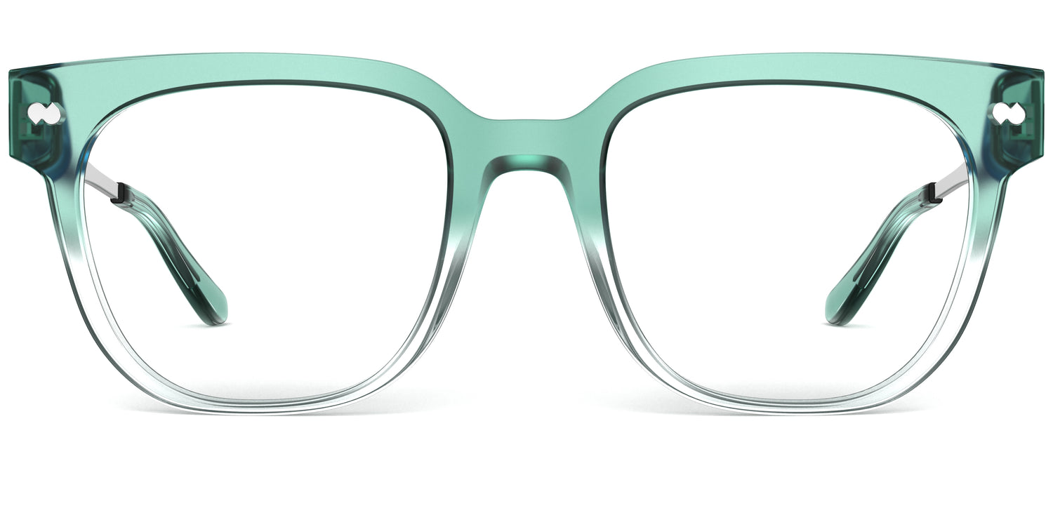 The Murphy - Teal Pearlized Gradient Acetate Silver Metal - Carousel2 - Pair Eyewear