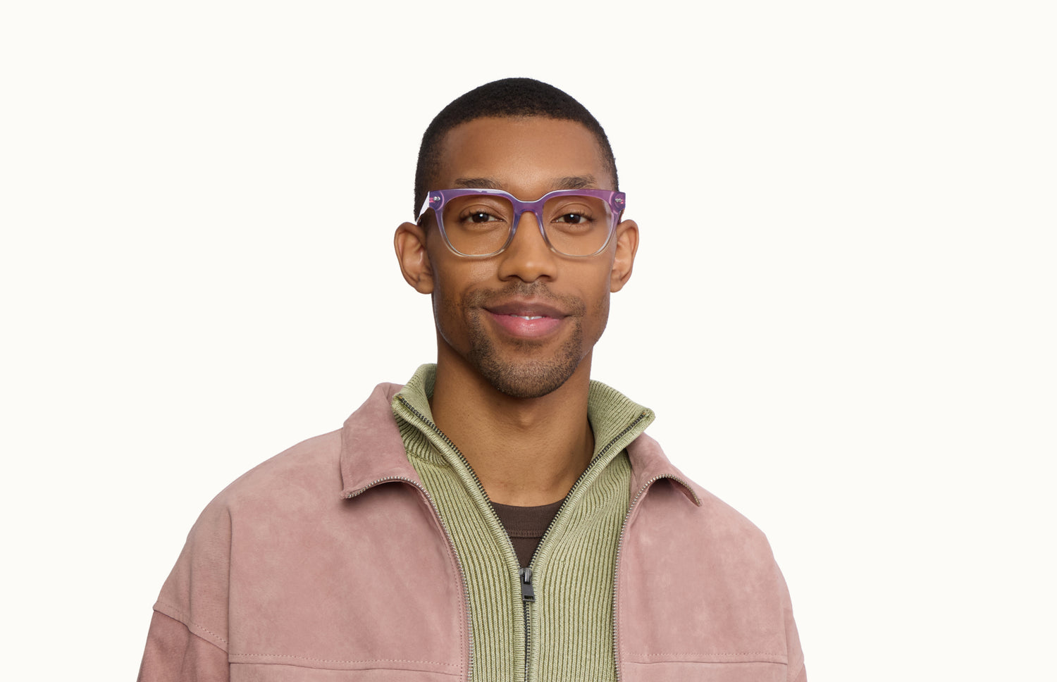 The Murphy - Violet Pearlized Gradient Acetate Rose Gold Metal - LifeStyle1 - Pair Eyewear