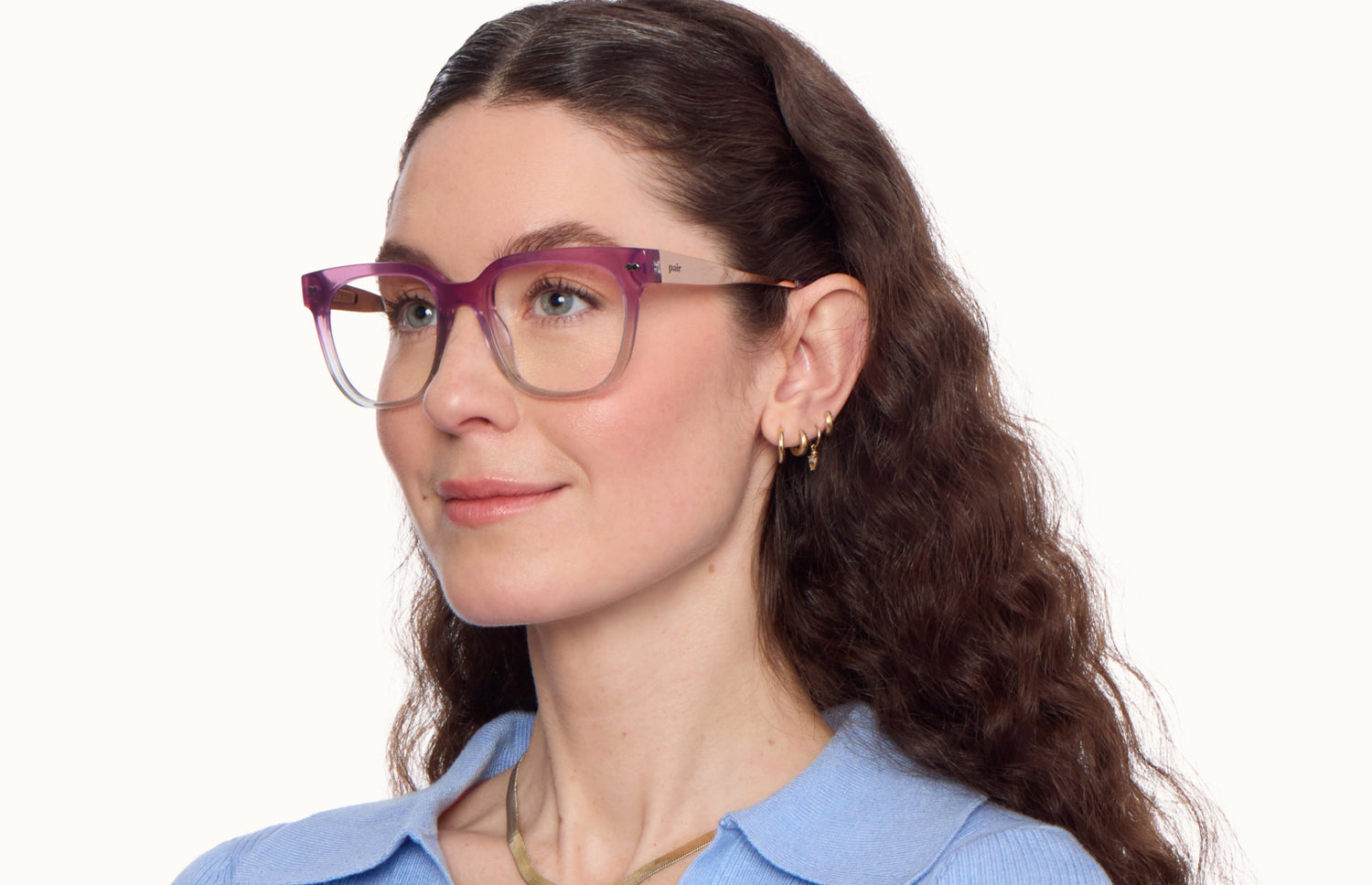 The Murphy - Violet Pearlized Gradient Acetate Rose Gold Metal - LifeStyle2 - Pair Eyewear