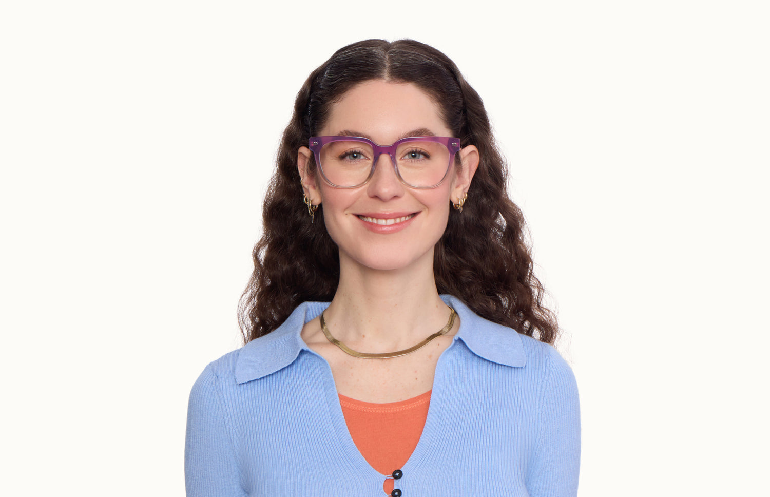 The Murphy - Violet Pearlized Gradient Acetate Rose Gold Metal - LifeStyle1 - Pair Eyewear