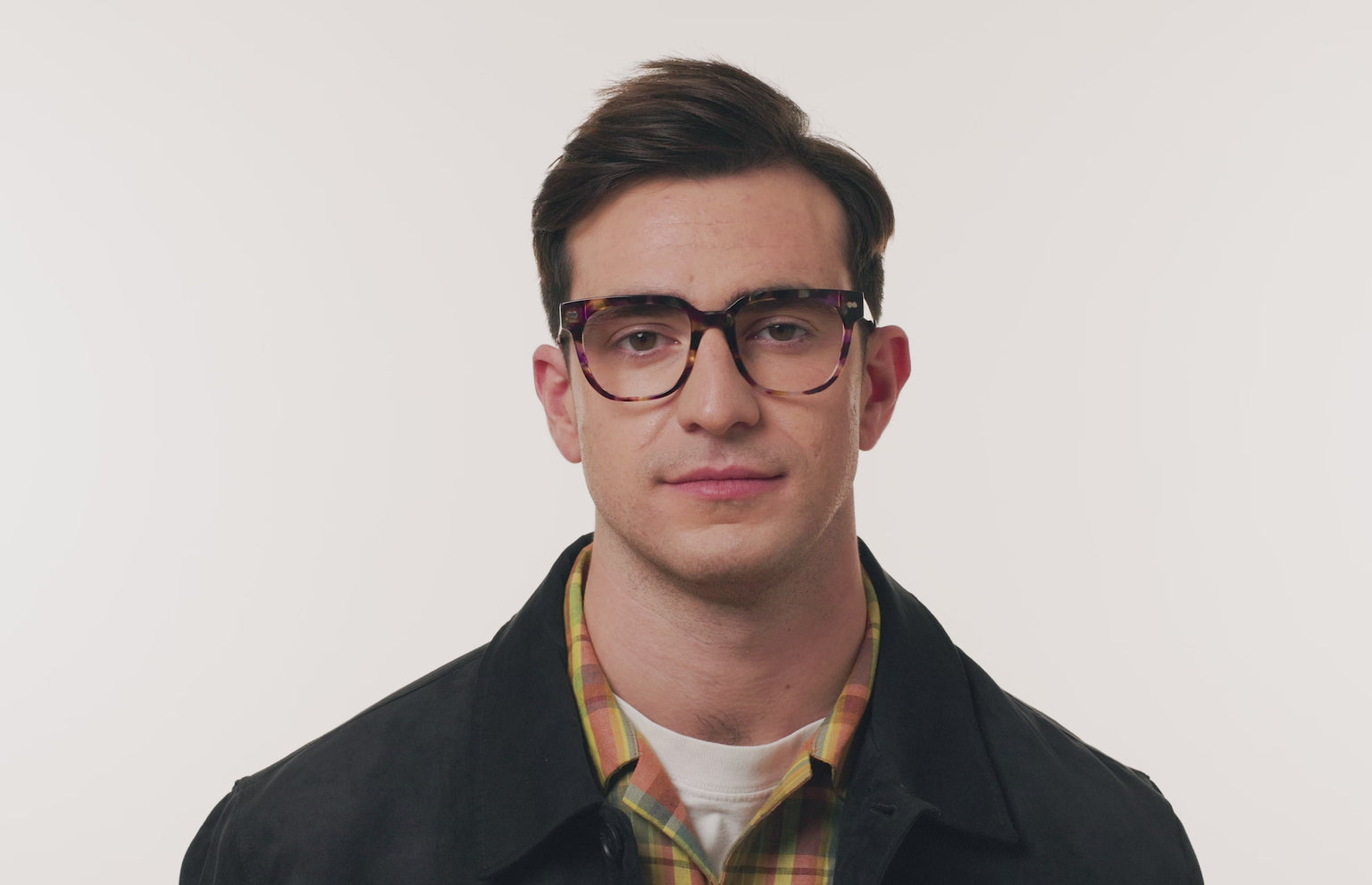 The Murphy - Purple Confetti Tortoise Acetate Gold Metal - LifeStyle Thumbnail3 - Pair Eyewear