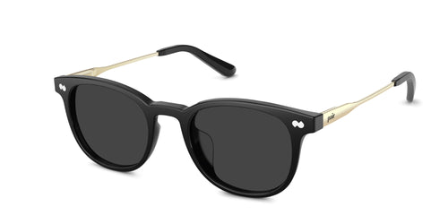 The Reese - Black Acetate Gold Metal Sun