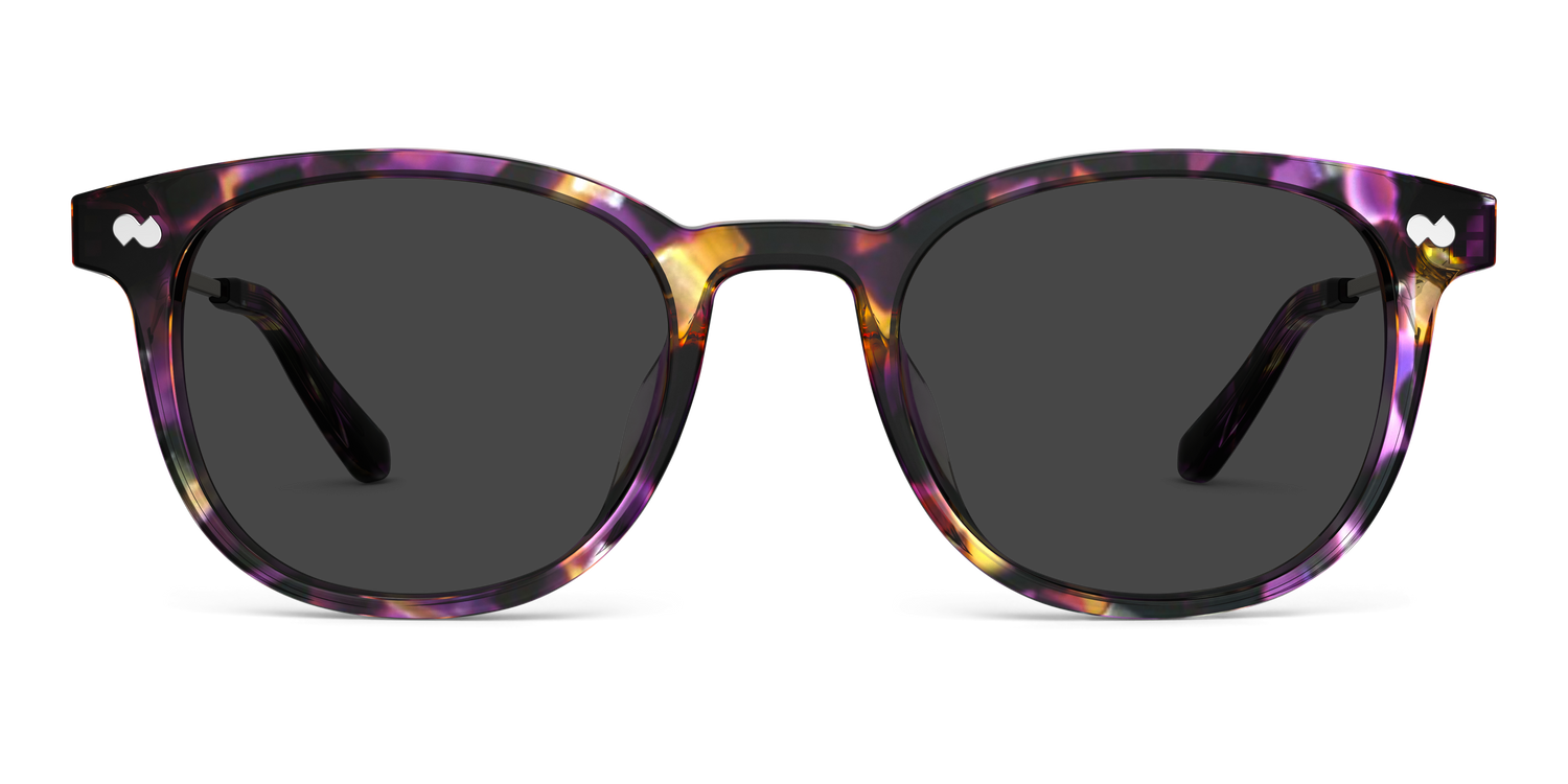 The Reese - Purple Confetti Tortoise Acetate Gold Metal Sun - Carousel3 - Pair Eyewear