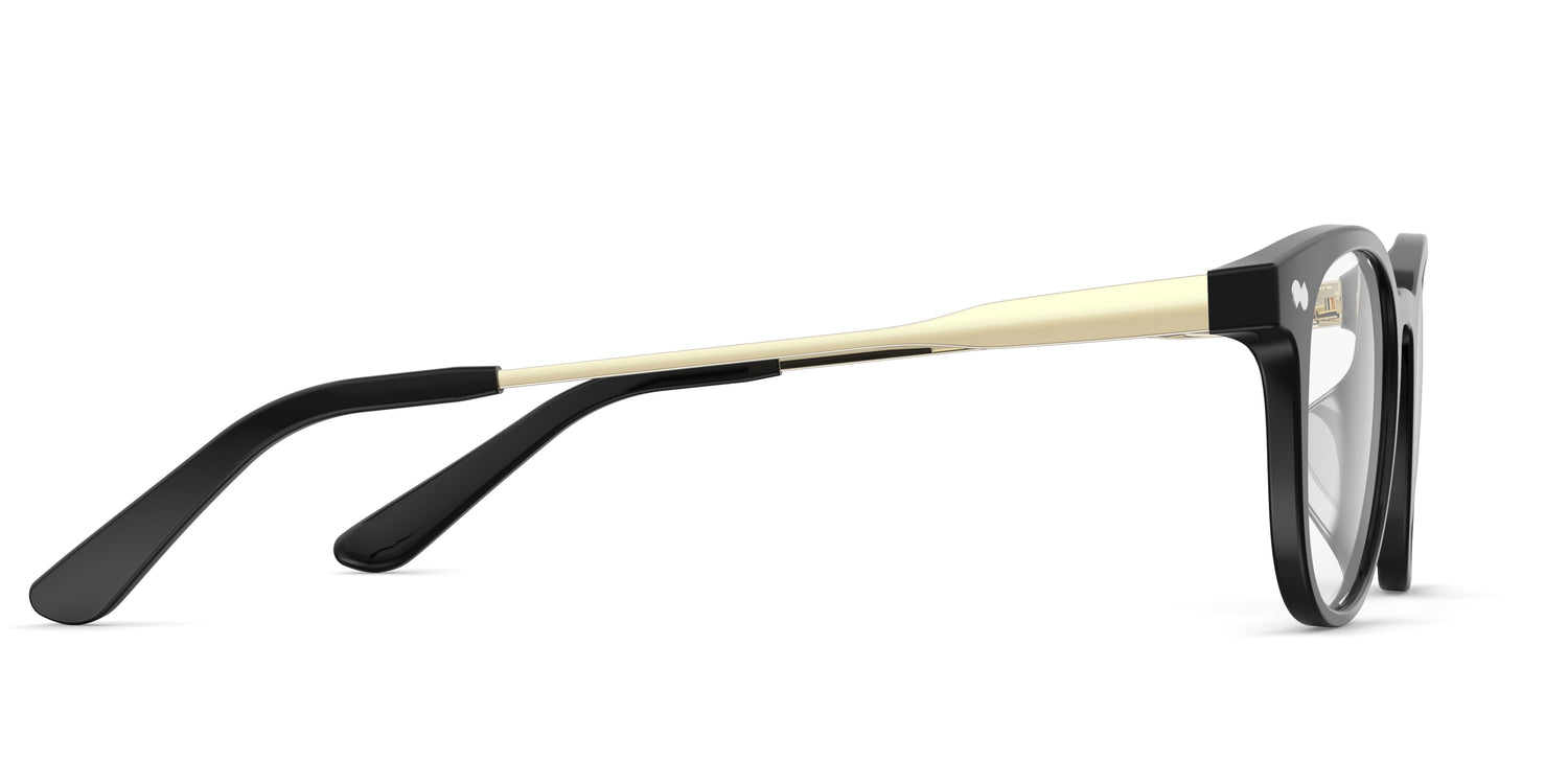 The Reese - Black Acetate Gold Metal