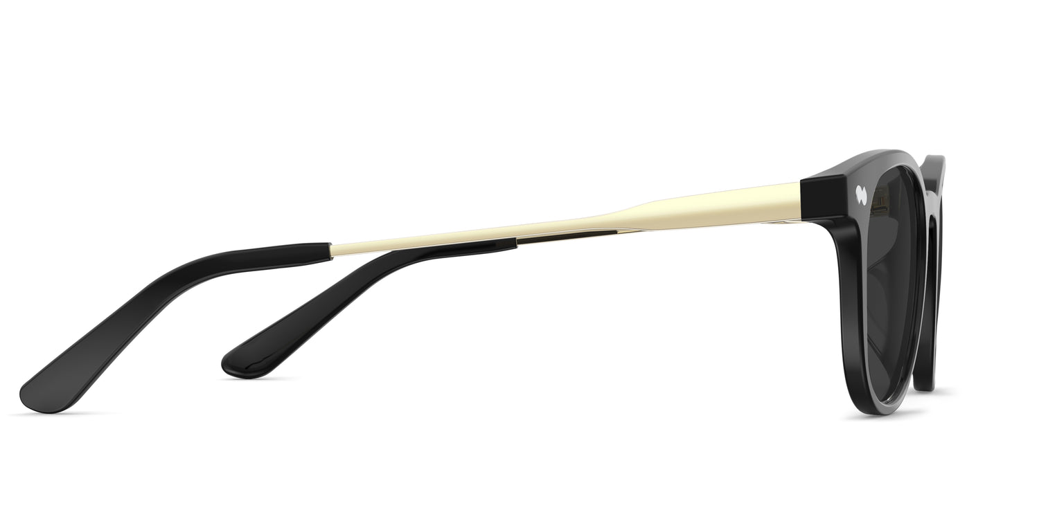 The Reese - Black Acetate Gold Metal Sun
