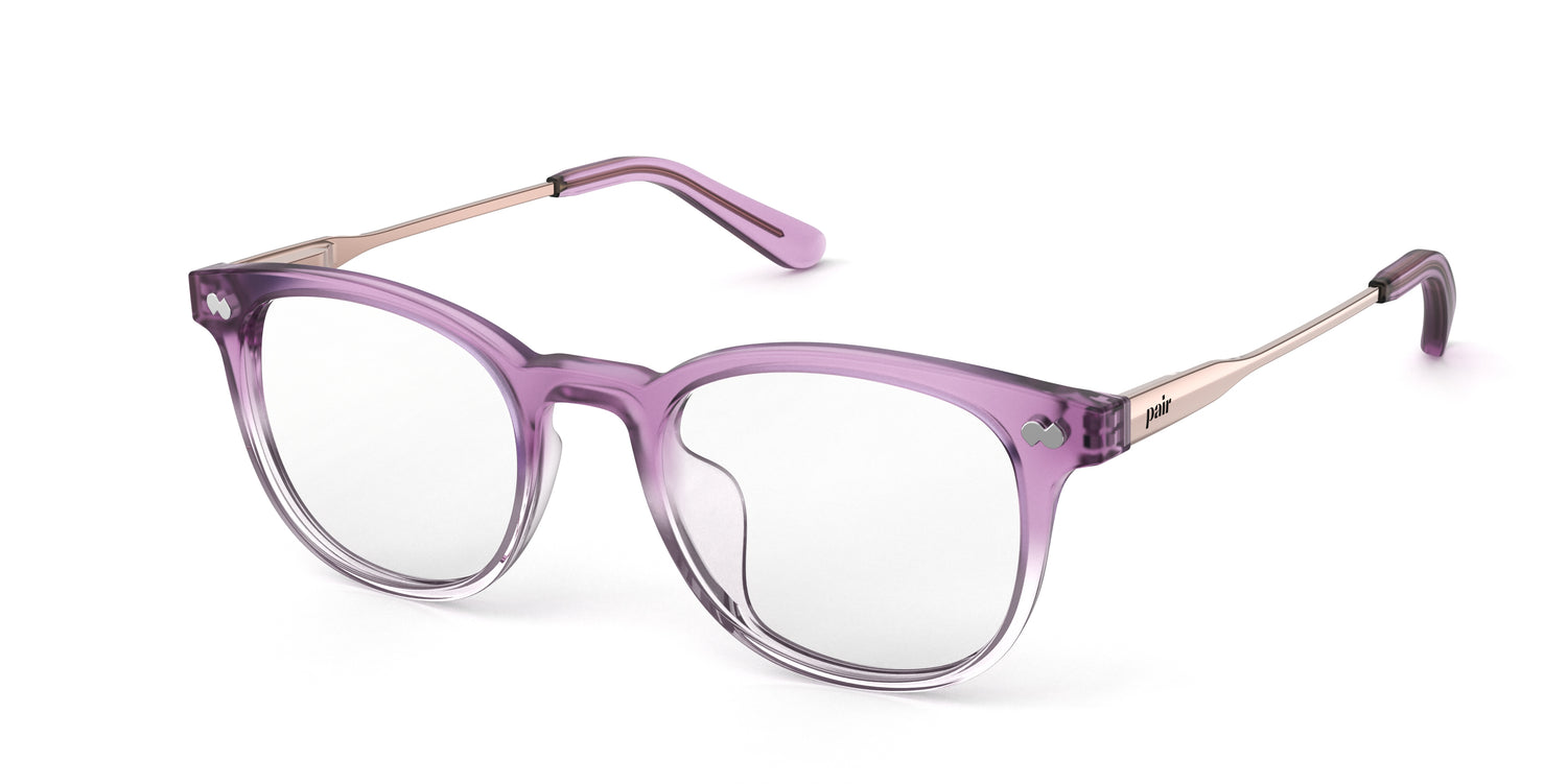 The Reese - Violet Pearlized Gradient Acetate Rose Gold Metal - Carousel1 - Pair Eyewear