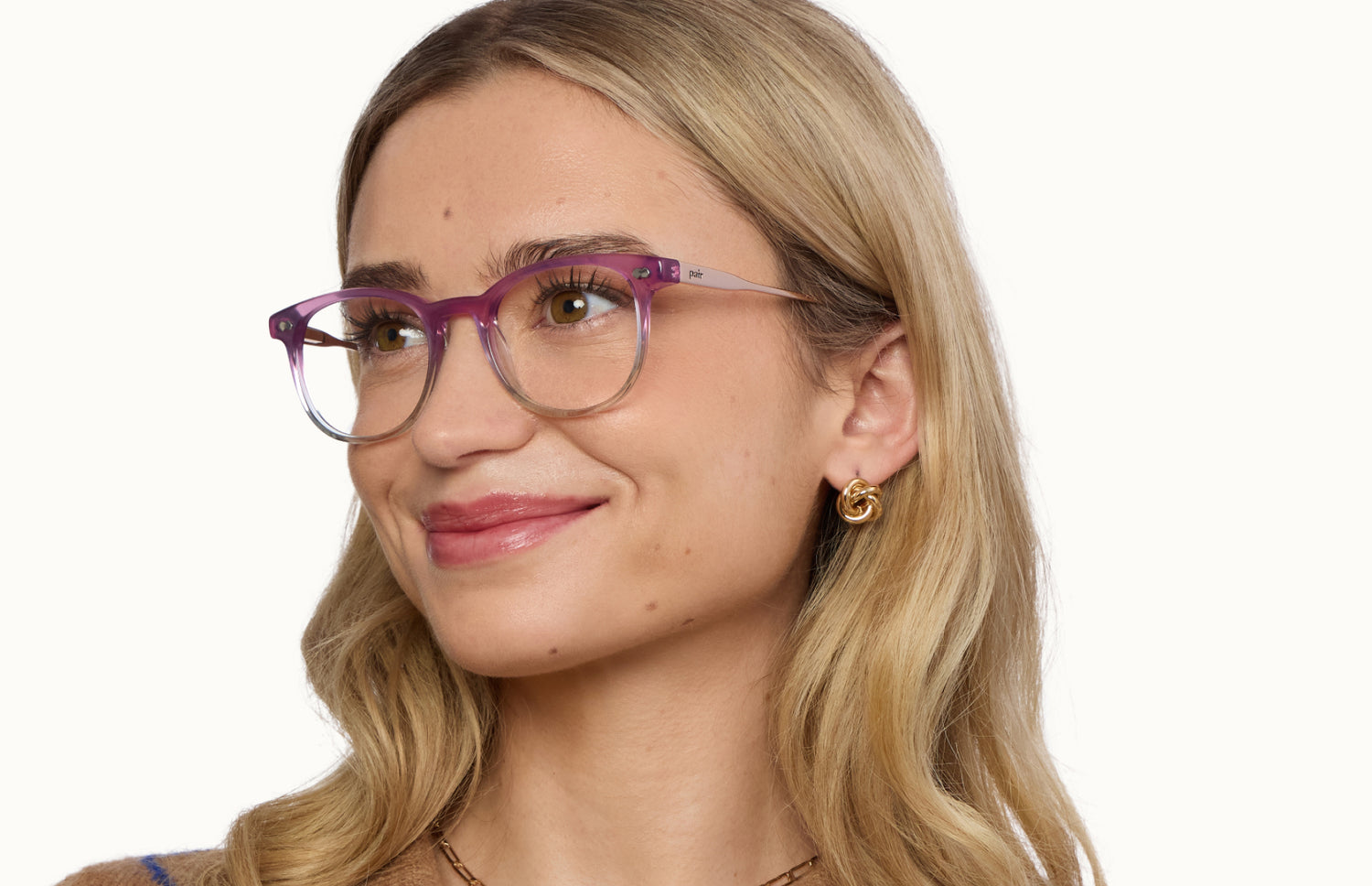 The Reese - Violet Pearlized Gradient Acetate Rose Gold Metal - LifeStyle2 - Pair Eyewear