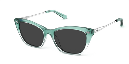 The Wanda - Teal Pearlized Gradient Acetate Silver Metal Sun - Pair Eyewear