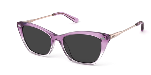 The Wanda - Violet Pearlized Gradient Acetate Rose Gold Metal Sun - Pair Eyewear