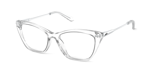 Mixed Material Crystal Clear Silver Metal