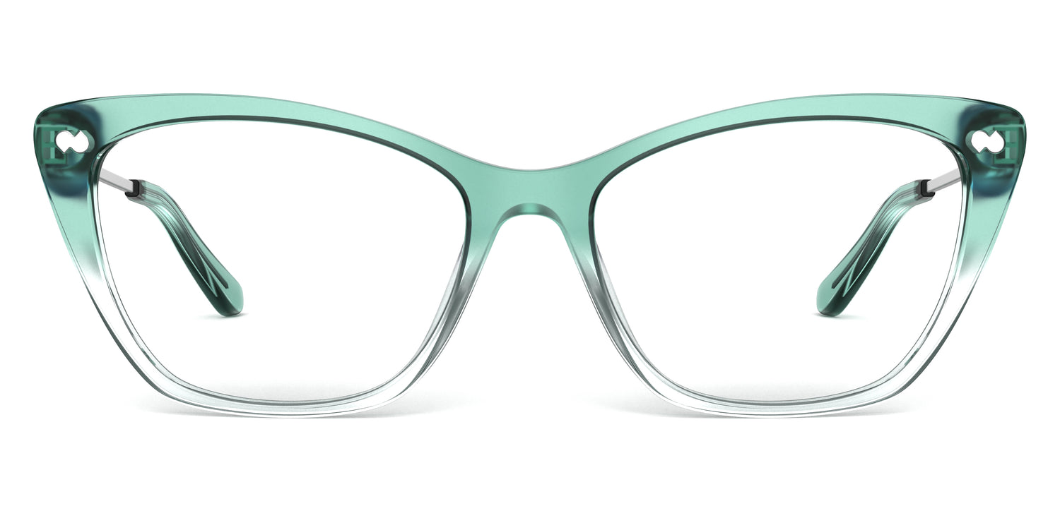 The Wanda - Teal Pearlized Gradient Acetate Silver Metal - Carousel2 - Pair Eyewear