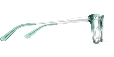 The Wanda - Teal Pearlized Gradient Acetate Silver Metal - Thumbnail3 - Pair Eyewear