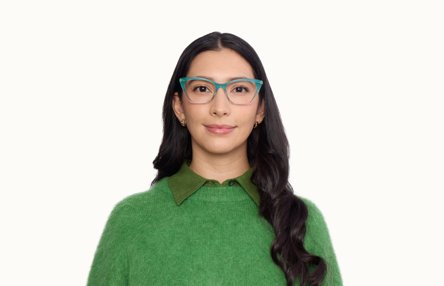The Wanda - Teal Pearlized Gradient Acetate Silver Metal - LifeStyle1 - Pair Eyewear