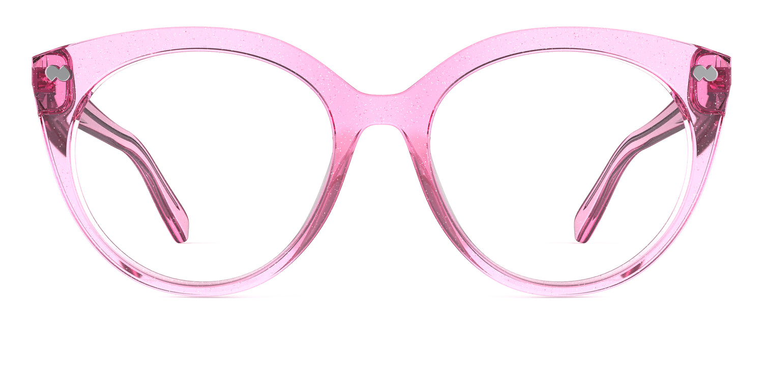 The Zuri - Pink Glitter Clear