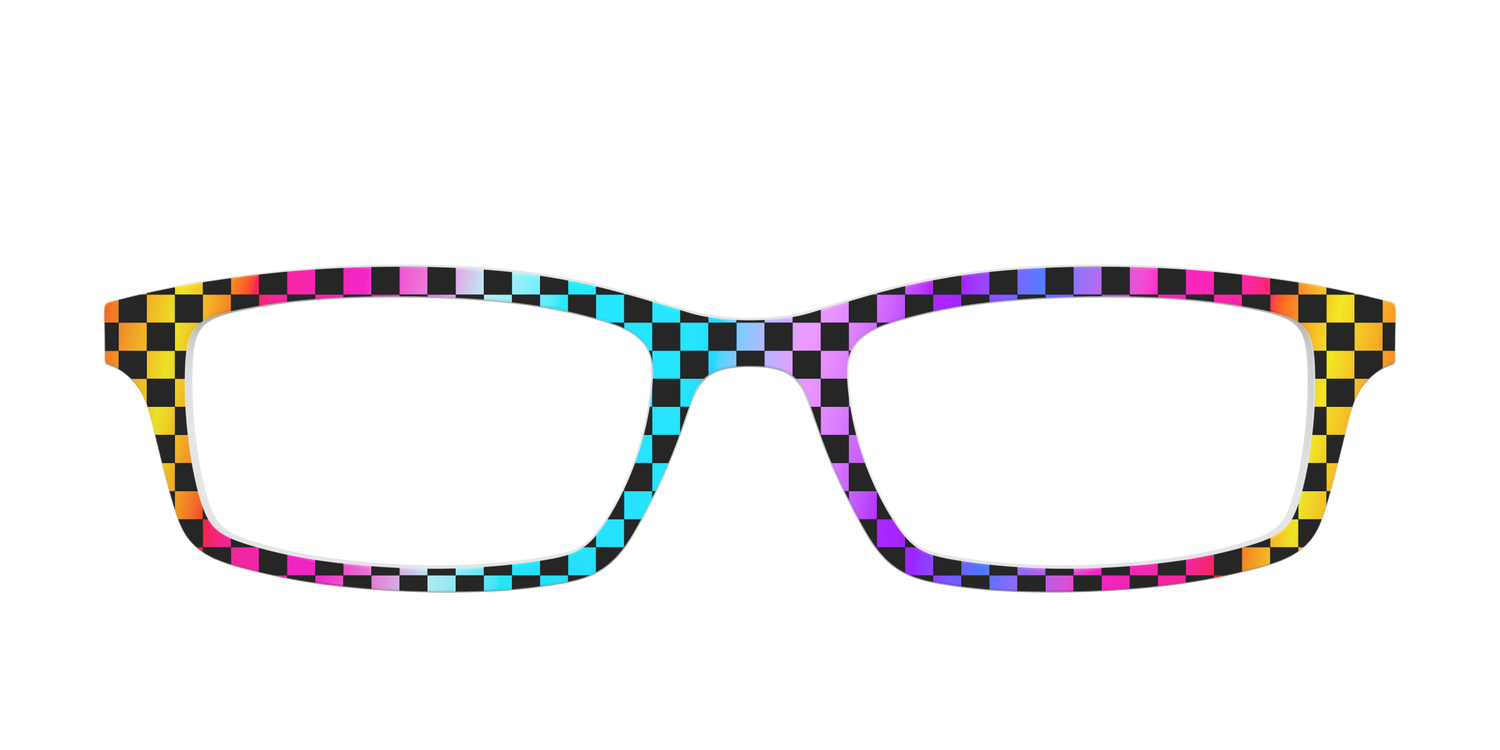 The Rainbow Checkerboard - Front Top Image - Pair Eyewear