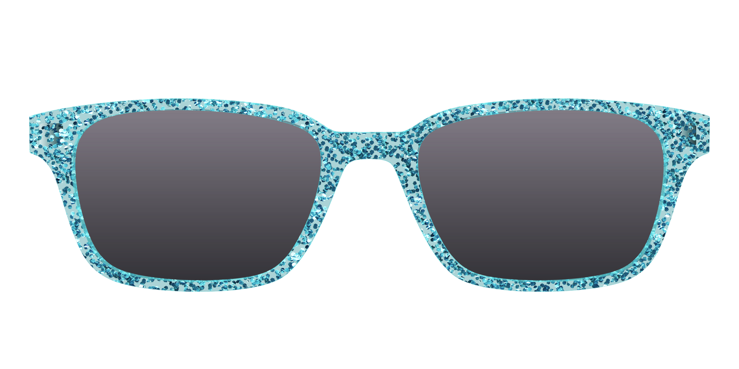 The Polarized Aquamarine Sparkle Sun Top - Front Top Image - Pair Eyewear