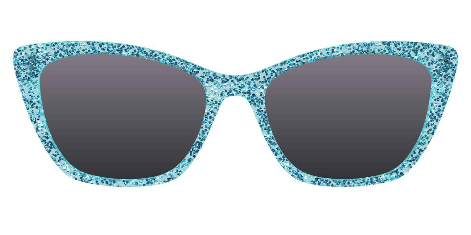 The Polarized Aquamarine Sparkle Sun Top - Front Top Image - Pair Eyewear