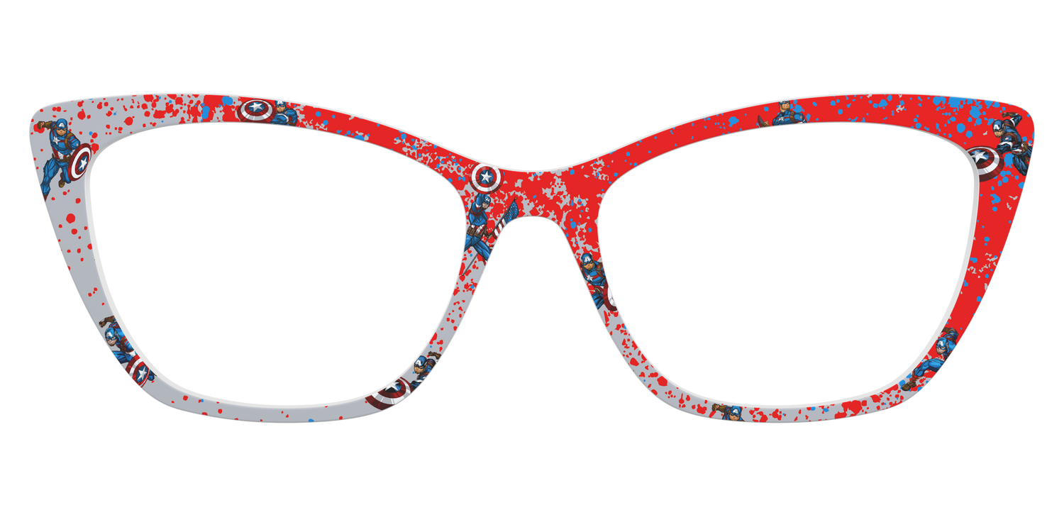 The Captain America Splatter - Front Top Image - Pair Eyewear